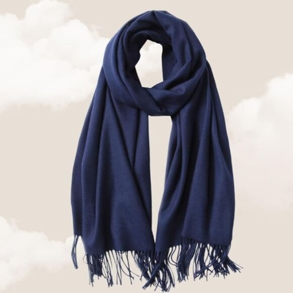 🩵NWOT Blue Lightweight Pashmina Wrap/Shawl/Scarf - Picture 2 of 12